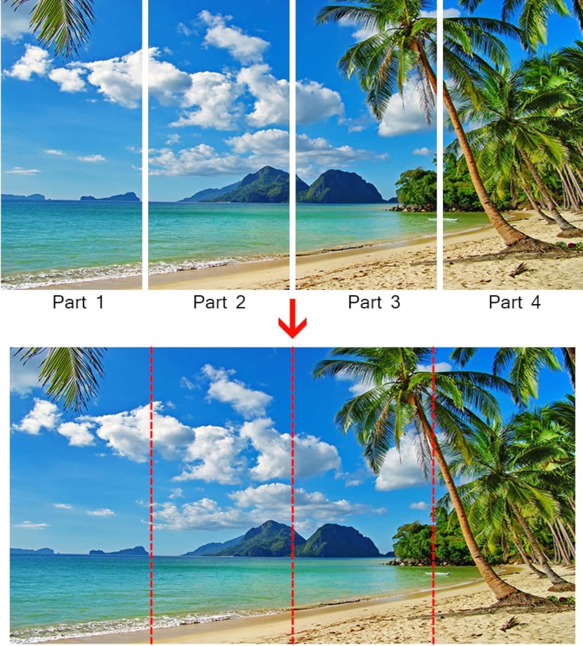 Carta Da Parati Murale Da Parete 3D Cielo Azzurro,Nuvole Bianche E Vista Mare Carta Da Parati Fotografica 3D,Murale 3D Per La Sala Da Matrimonio,Decorazione Per La Casa 400x280cm