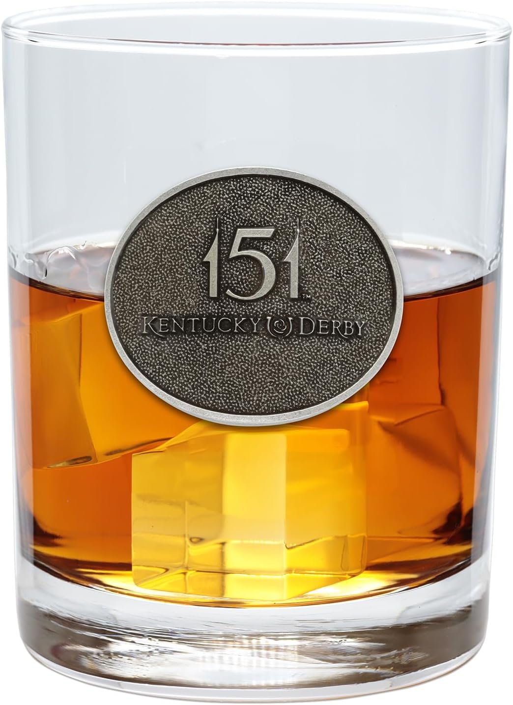 Indiana Metal Craft Kentucky Derby 151 13oz Double Old Fashion Glass with Pewter Emblem. - Official 2025 Event Whiskey Glass