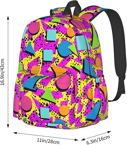 Miniatura 2 de Mochila para laptop, mochila multiusos para hombres y mujeres, viajes, senderismo, Retro 80s 90s, Mediana, Retro 80s 90s