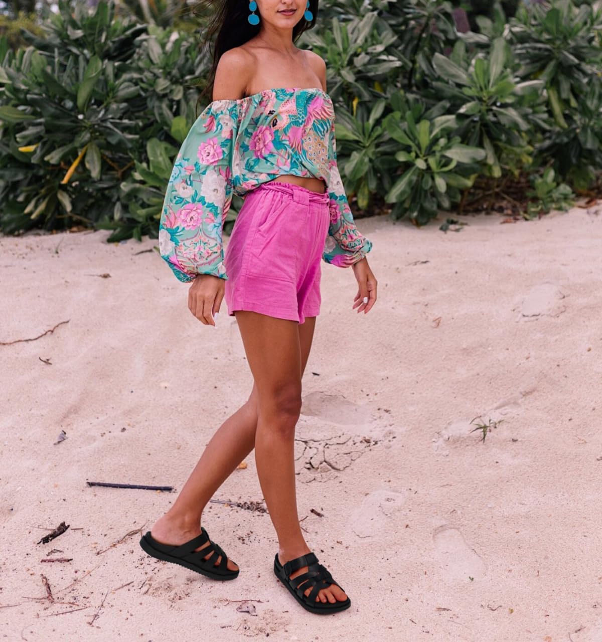 KuaiLu Gladiator Sandals for Women with Comfortable Arch Support Summer Beach Vacation Walking Travel Fisherman Slides Boho Outfits Flats Slip on Cushion Shoes Indoor Outdoor - Image 2