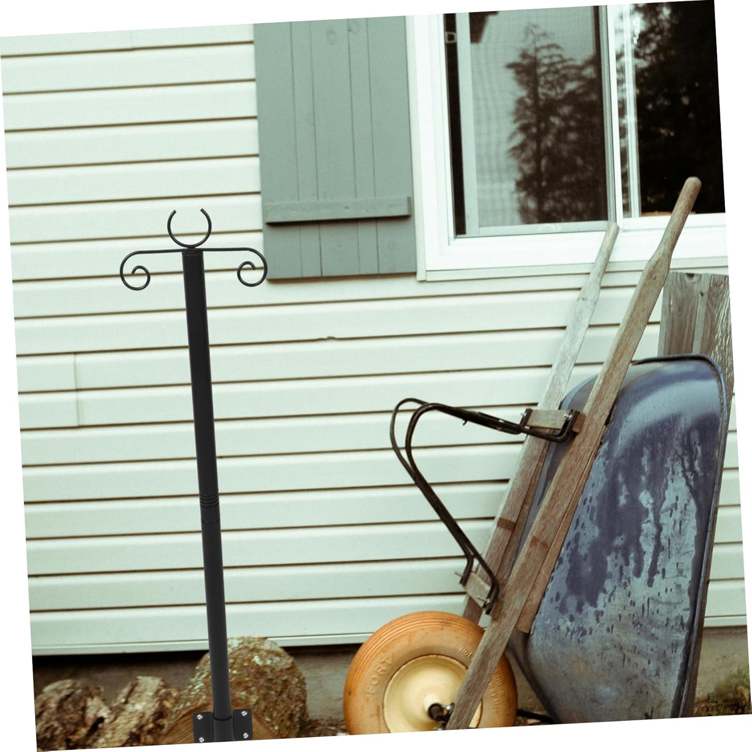 2sets Outdoor String Light Support Pole of Durable Hangers for Garden Terrace and Fence Effortless Installation for Bird Feeders and String Lights