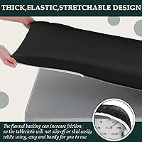 Vista 2 de Mantel rectangular de plástico para mesa de pícnic, 3 piezas, 30 x 72 pulgadas, vinilo impermeable con parte trasera de franela con borde elástico