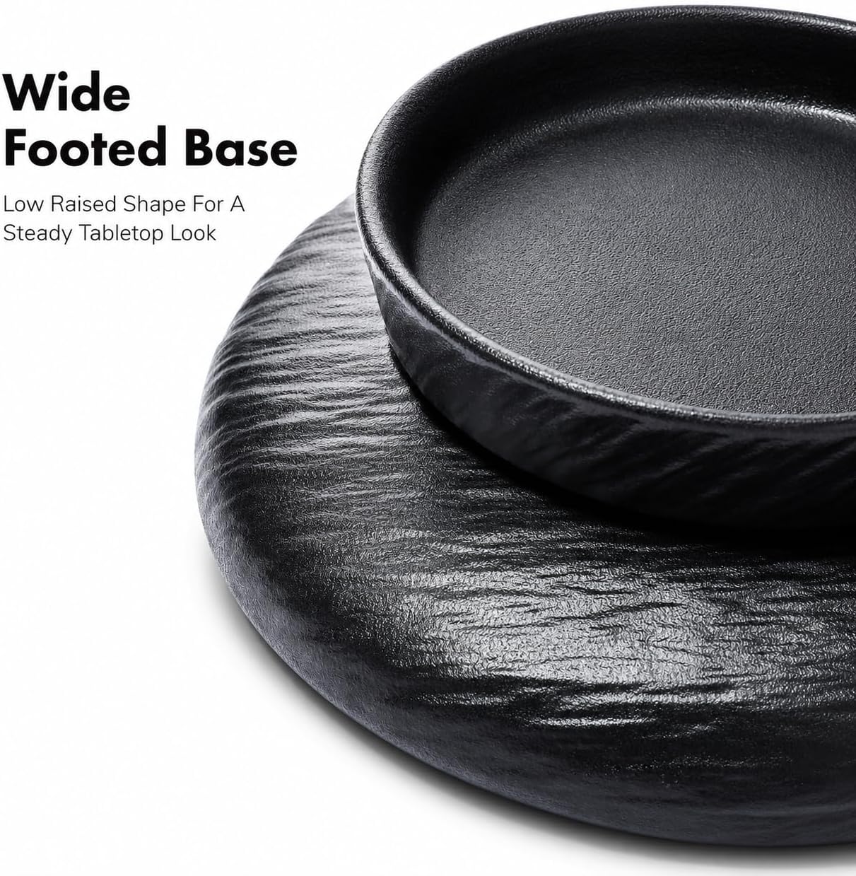 Black Purse Bowl for Women, 8 in Textured Ceramic Catchall
