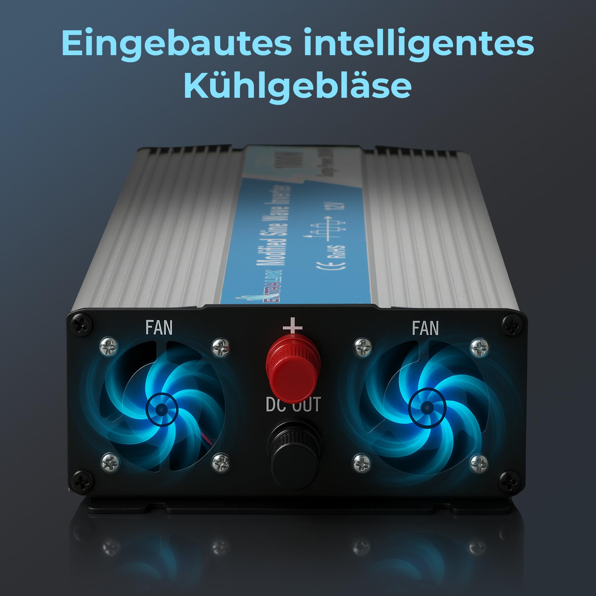 EXTRALINK Wechselrichter 12V auf 230V Modifizierter Sinsus 1500W 3000W Spitze – Spannungswandler mit USB, Lüfter & 4-Fach Schutz – für Auto, Wohnmobil, Boot, Camping, empfindliche Geräte, Solar