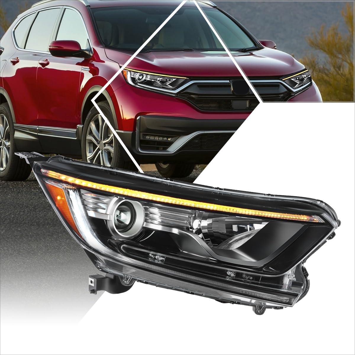 Right Side Headlight Fit For Honda CRV 2017 2018-2021 33100-TLA-A01 Waterproof E - Foto 9