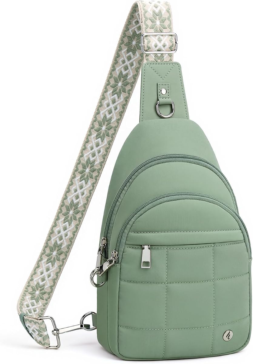 Anti Theft Sling Bag for Women, RFID Crossbody Purse Travel Green