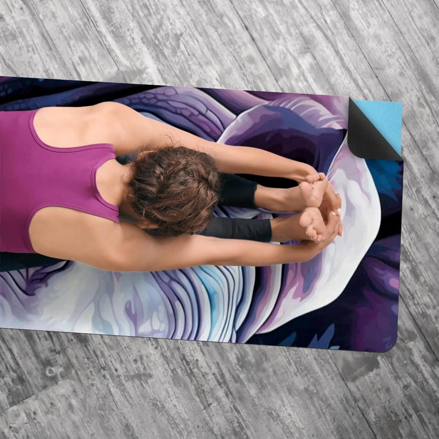 Yoga Towel, Rhino Animal Print Non Slip Sweat Absorbent Hot Yoga Mat Towel for Hot Yoga, Pilates and Fitness - 72.8" x 26.8"