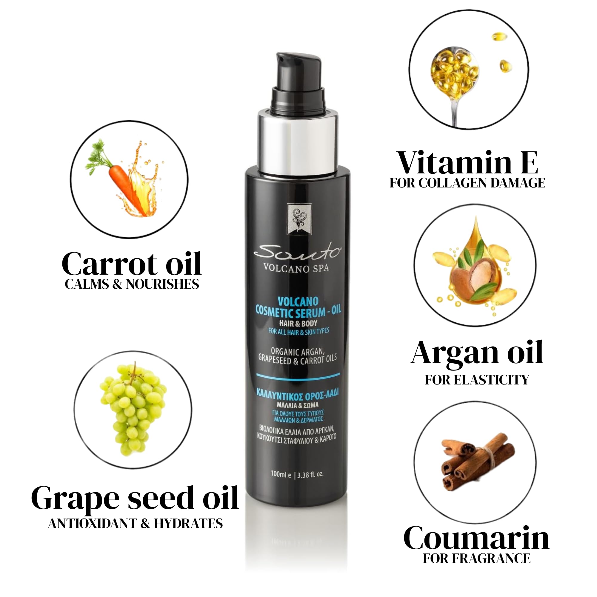 SANTO VOLCANO Huile pour le corps et les cheveux 100 ml