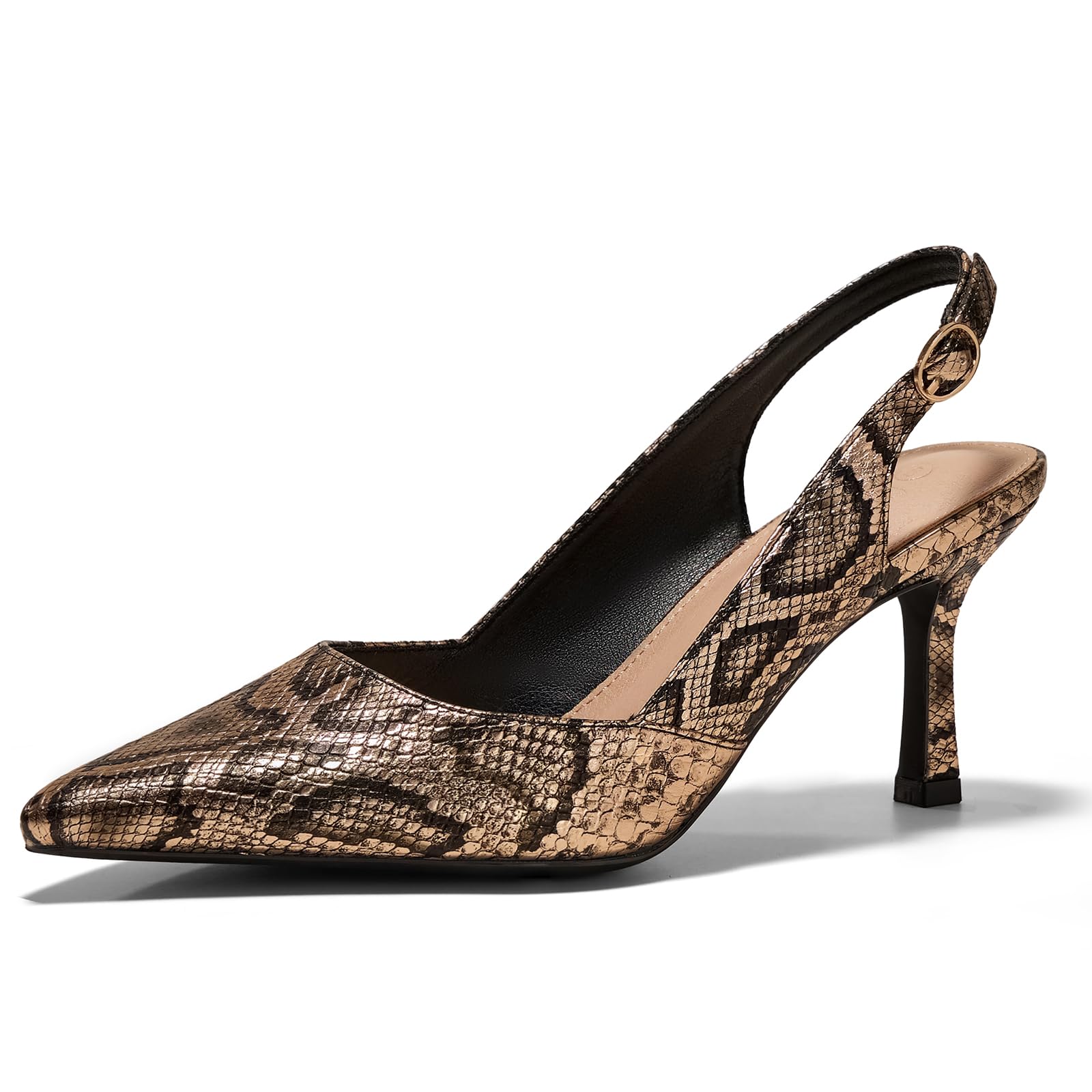 Women's Slingback Kitten Heels Closed Pointed Toe Pumps Wedding Party Dress Shoes