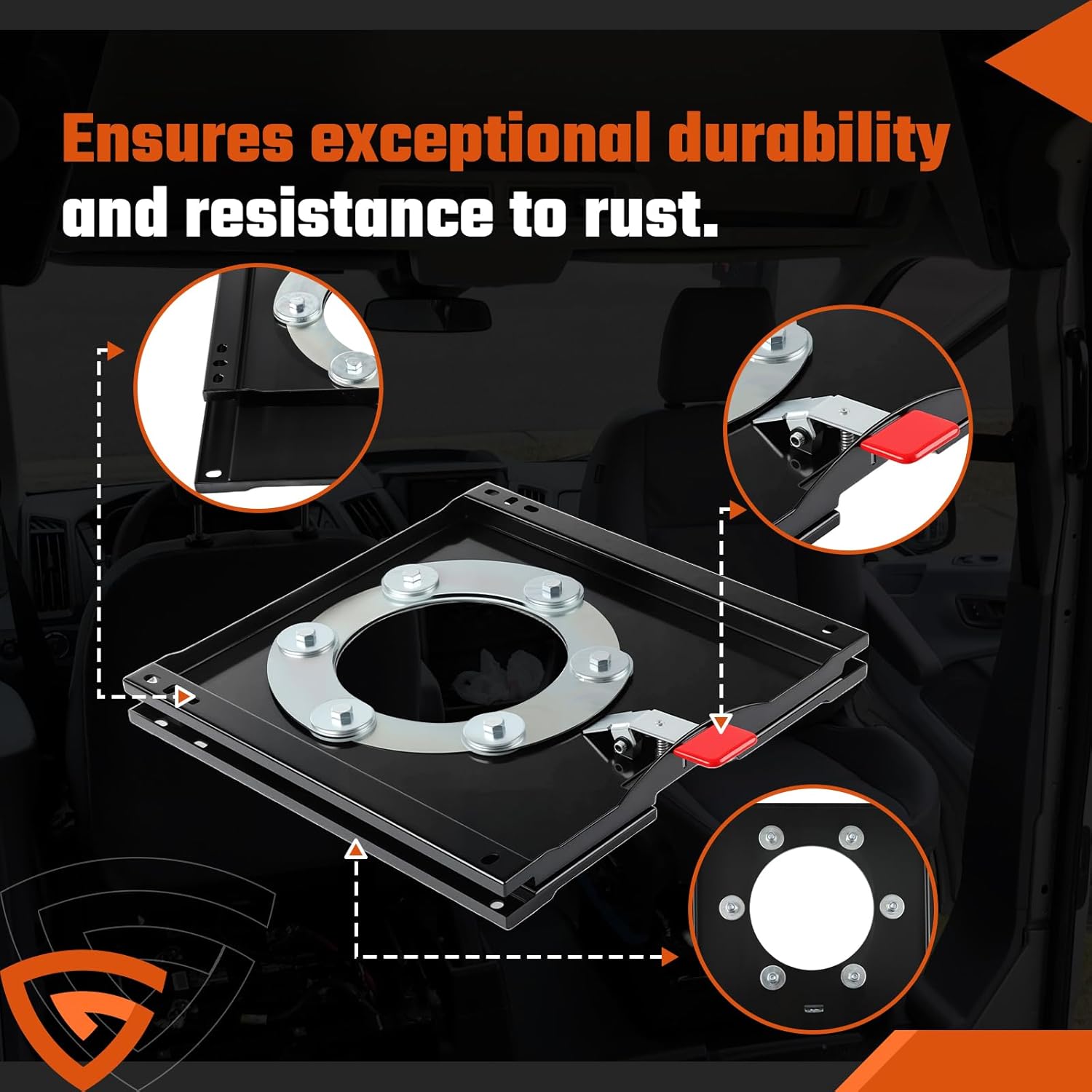 Seat Base 360° Rotation Motorhome Seat Swivel Base Mount Plate Fit for Ram ProMaster 2007-2024 (Right Passenger Drive Side Seat Swivel)