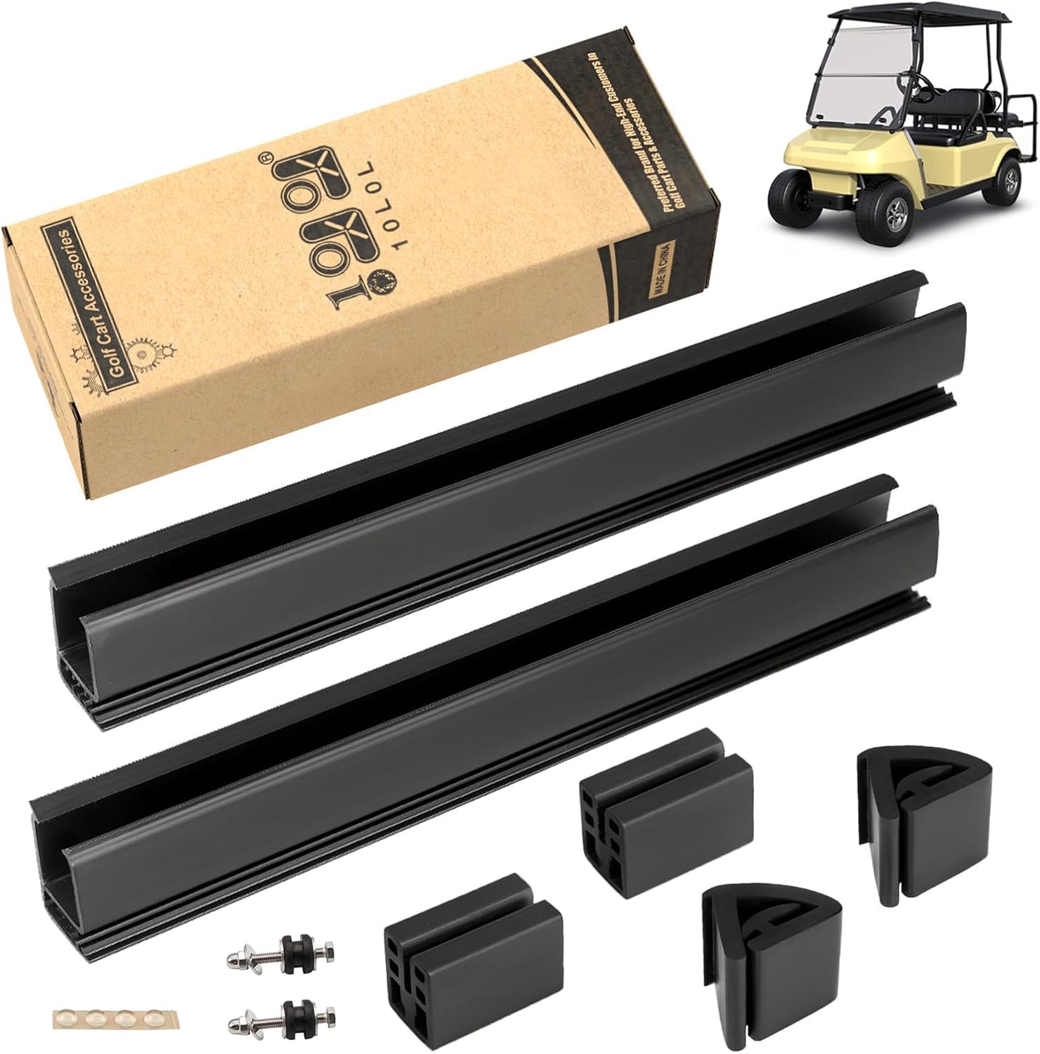 10L0L Golf Cart Windshield Mounting Clip Kit for Club Car DS and Precedent 1x1 Tube, Include Windshield Sash Bottom and Retaining Clips, Replace OEM