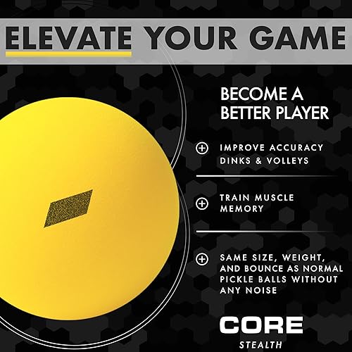 Miniatura 4 de CORE - Pelotas de pickleball silenciosas y silenciosas, bolas de espuma para jugar en interiores y exteriores, reducción de ruido y alto