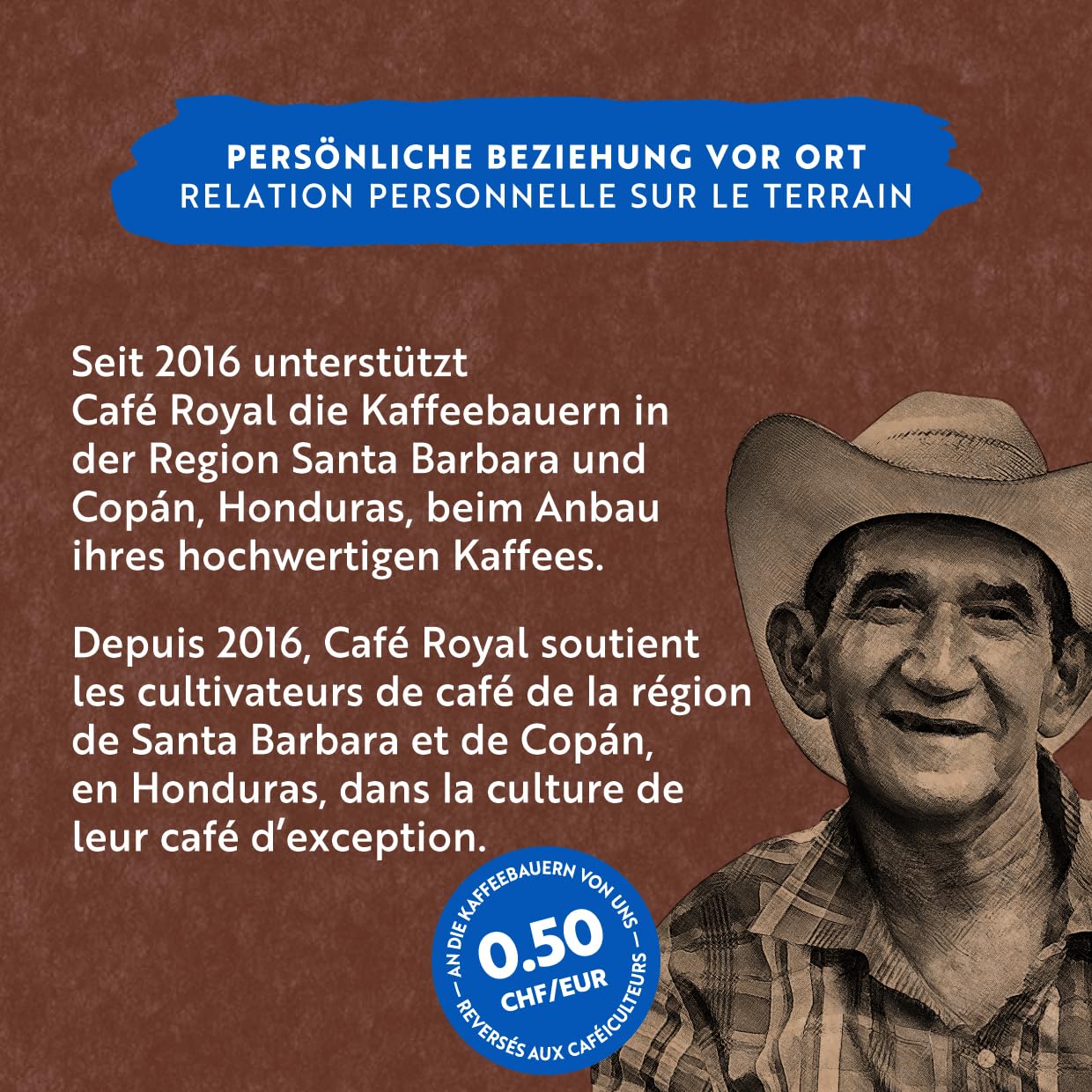 Café Royal Crema Intenso Honduras – 100% Arabica Kaffeebohnen, aromatisch-intensiv, dunkle Röstung, Stärke 4/5, Fairtrade, 500 g ganze Bohnen (Packung mit 6)
