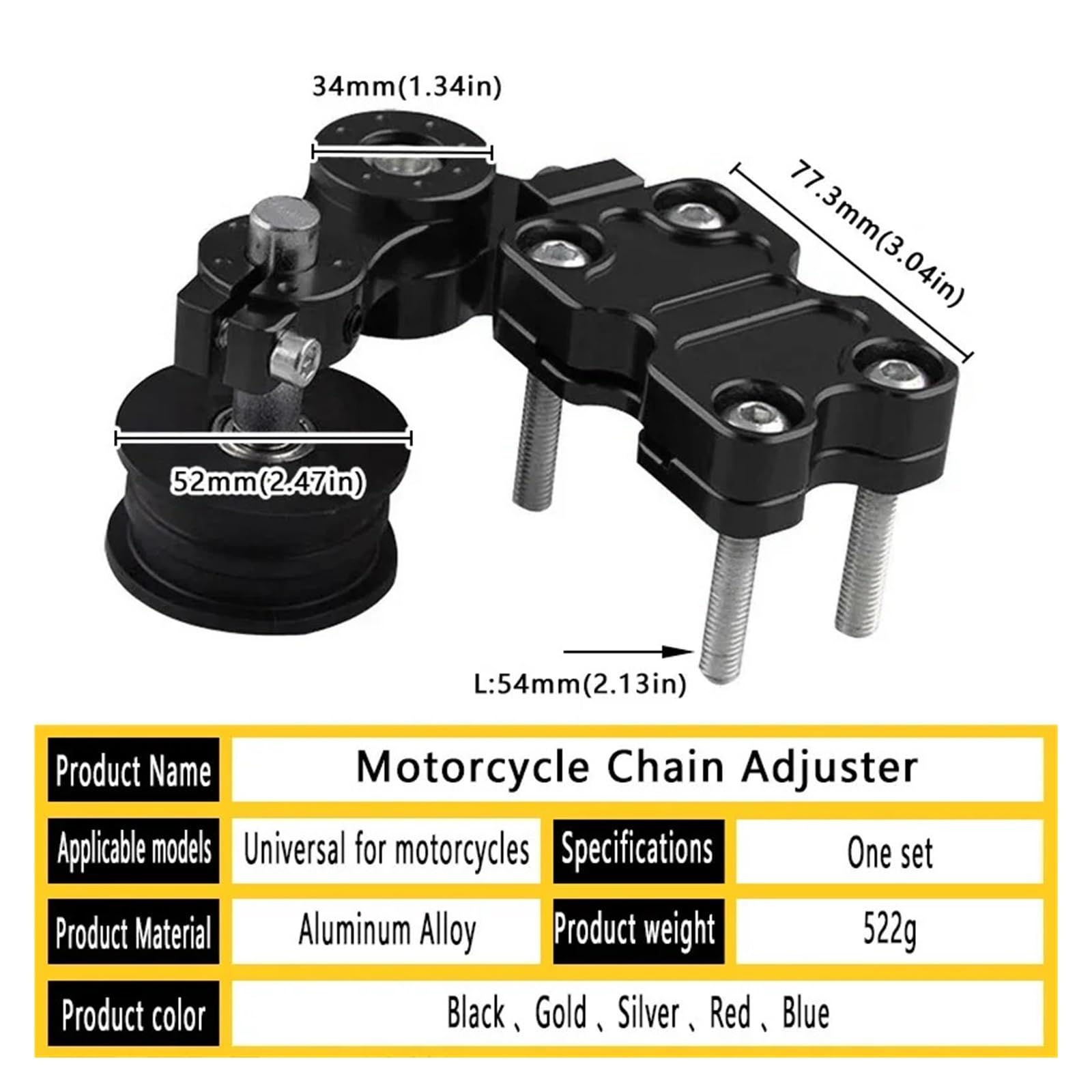 Motocykla napinacz Do motocykla Motocross Chopper ATV Napinacz łańcucha