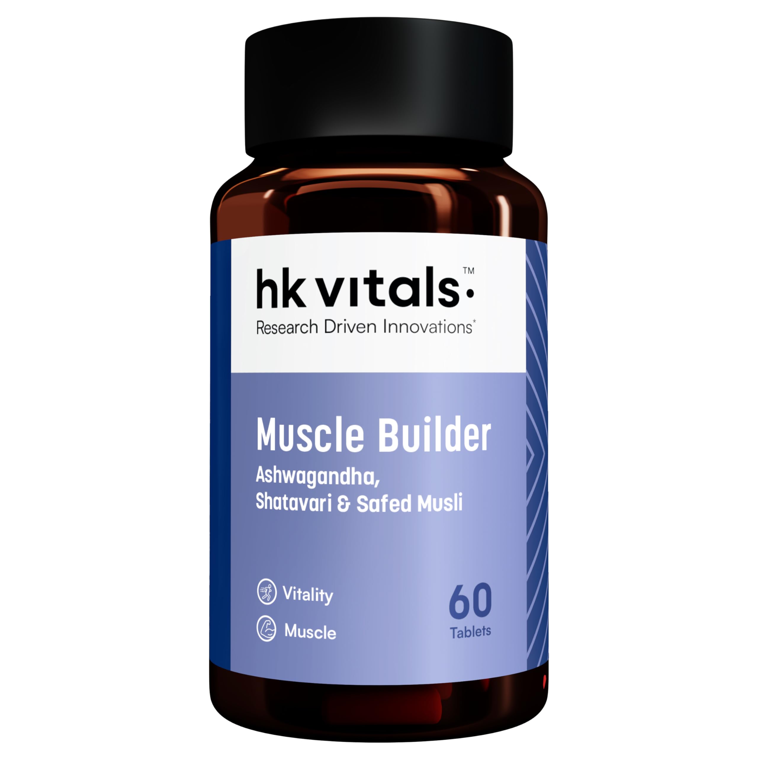 Muscle Builder (60 Tablets) | Blend of Ashwagandha, Shatavari and Safed Musli | For Immunity, Muscle Strength and Vitality