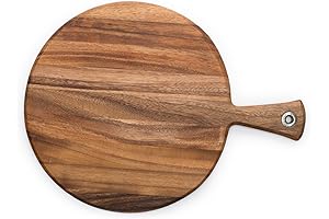 Ironwood Gourmet Acacia Wood Round Paddle Board for Serving