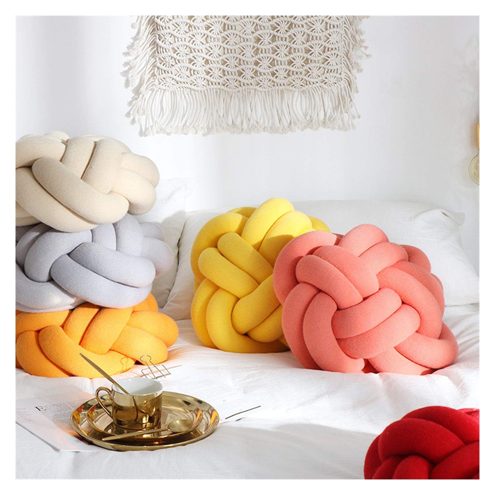 Włóczki do ręcznego dziergania, Chunky Yarn Hand Knitting Pillow Multicolor 39x30cm(Yellow)