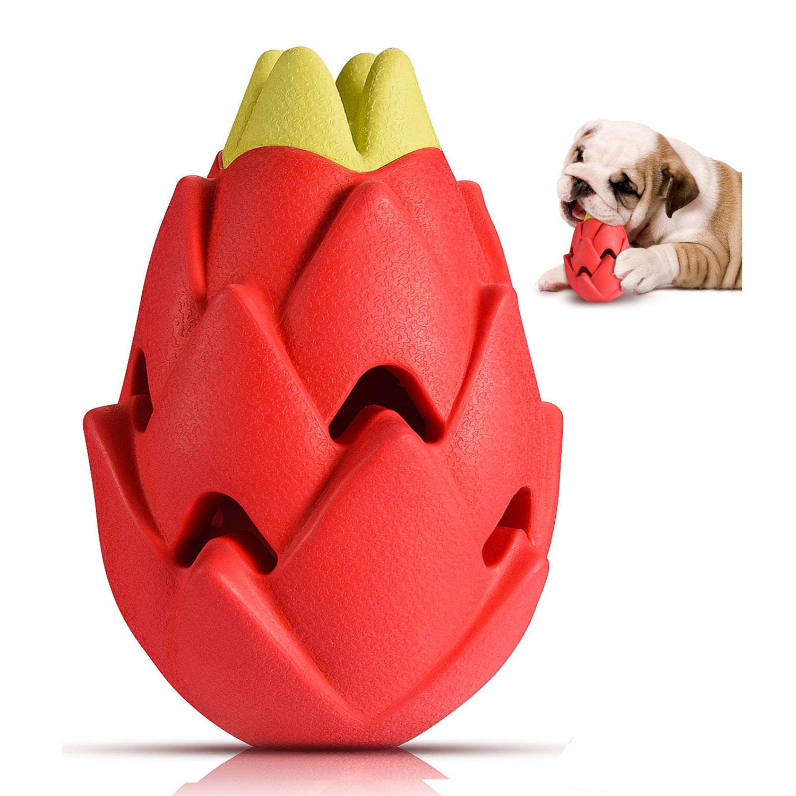 Lovav Dog Chew Toys for Aggressive Chewers Medium Large Breed,Tough Dog Toys for Medium Large Dogs,Nearly Indestructible Dog Dental Toys,Interactive Treat Toys for Dogs-Pitaya