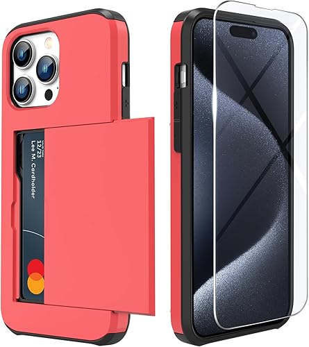 Miniatura 9 de Zuslab Funda con ranura para tarjetero compatible con Apple iPhone 15 Pro Max de 6.7 pulgadas 2023, funda tipo cartera para teléfono con 1 protector