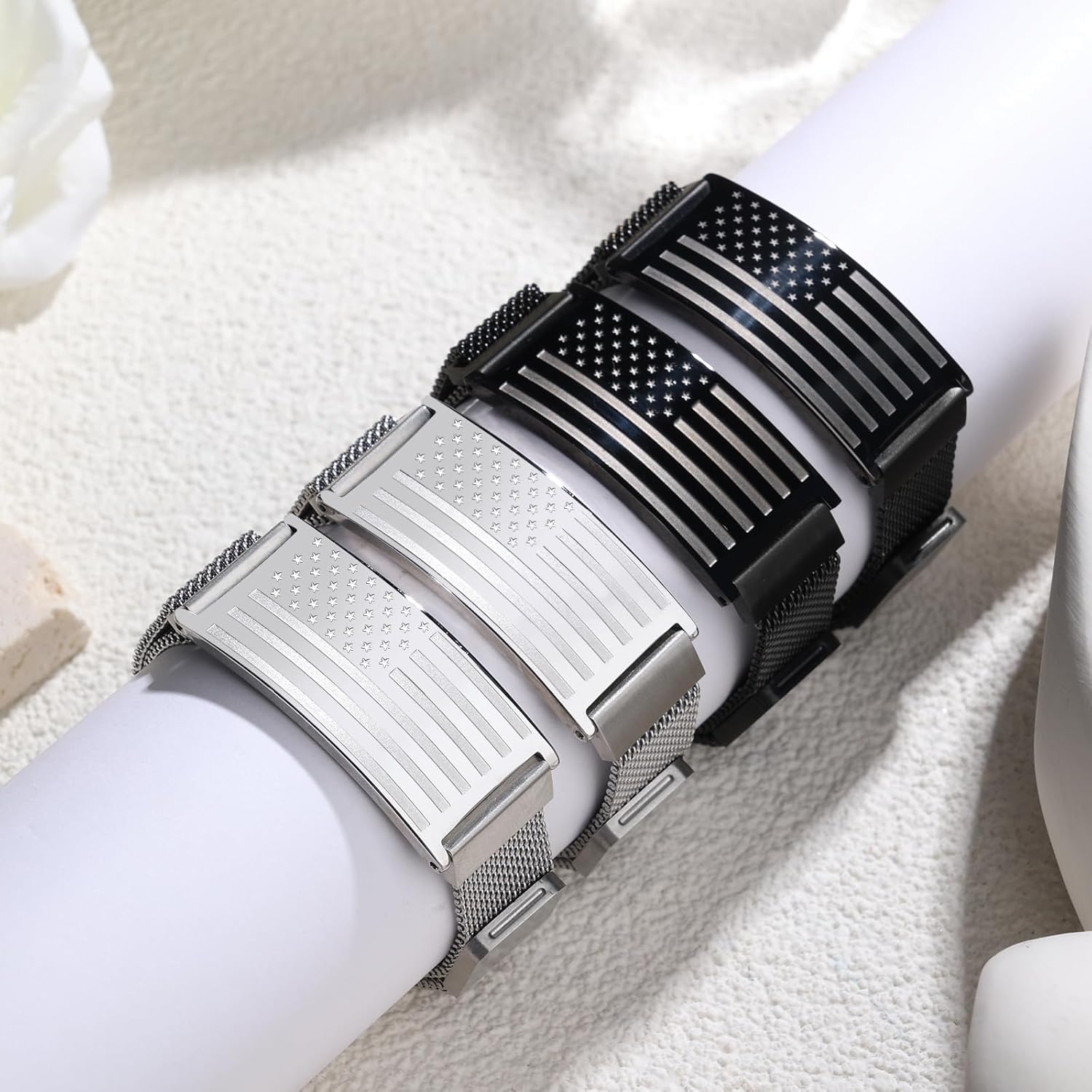 American Flag Cross Bracelets Bible Verse Stainless Steel Adjustable Bracelet Religious Christian Jewelry Gifts for Men Birthday Easter Baptism Valentine Gifts Grandson Son - Image 6