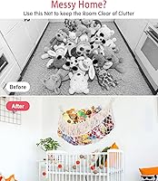 Vista 2 de Hamaca para animales de peluche, extra grande de 56 pulgadas de largo, almacenamiento de animales de peluche, red de soporte para animales