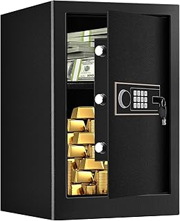 2.6 Cu ft Large Fire proof Safe Boxes for HOME USE, Digital Home Security Safe Box with Programmable Keypad and Spare Keys, Fireproof Home Safe for Documents Firearm Medicine Money Valuables