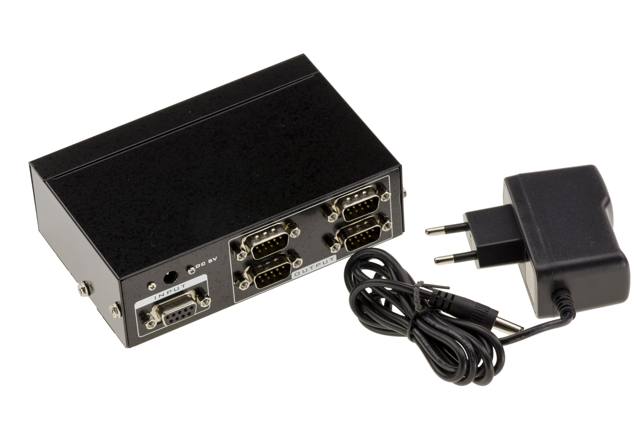 KALEA-INFORMATIQUE Rozgałęźnik szeregowy COM RS232 DB9, który identycznie powiela 1 źródło wejściowe na 4 jednoczesne wyjścia RS-232