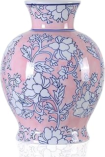 Vintage Chinoiserie Floral Ceramic Vase, Large Rustic Pottery Vases for ...