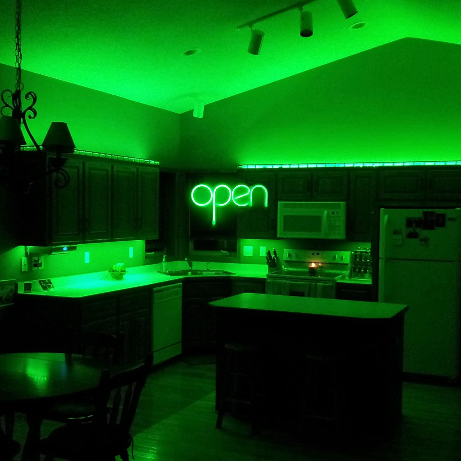 LED Neon Open Sign, 13.8"x 7.1" Open Sign for Business, Powered by USB Cord or 3*AA Batteries, Neon Lights for Party Bar Salon Stores Hotel Wall Decor Neon Light Sign (Green)