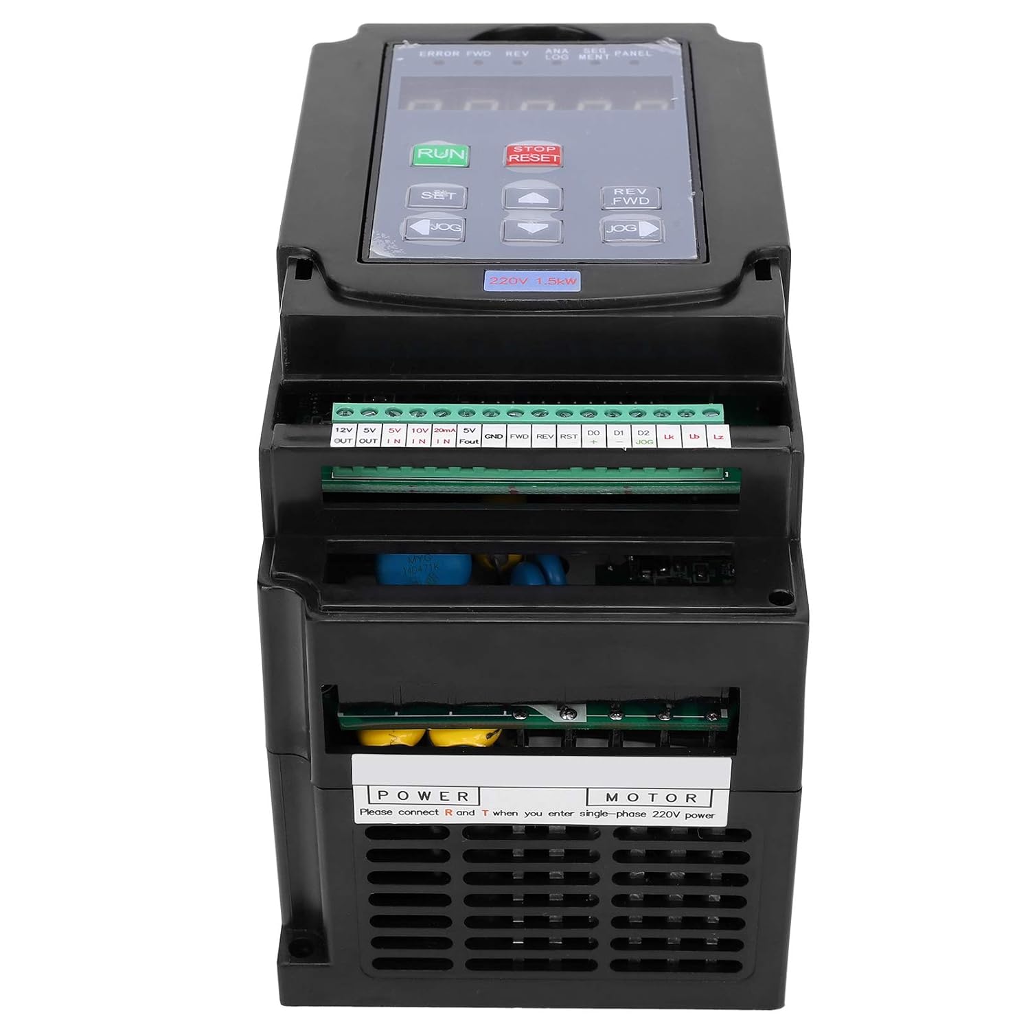 Bewinner A2-8015 VFD side view su aušinimo briaunomis