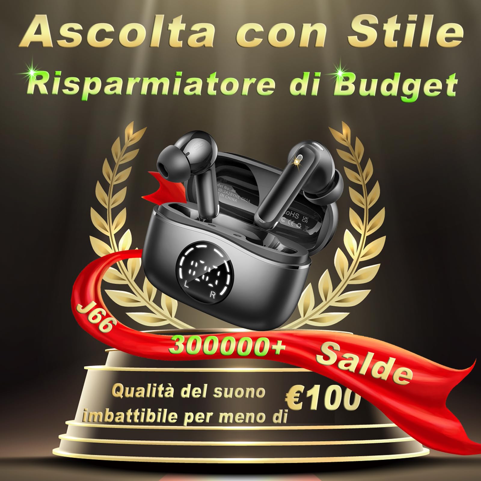 Casque Bluetooth, écouteurs Bluetooth 5.4 sans Fil dans l'oreille ENC Annulation du Bruit avec 4 Microphone, écouteurs Bluetooth 48 Heures de Lecture, Casque sans Fil étanche pour Android/iOS