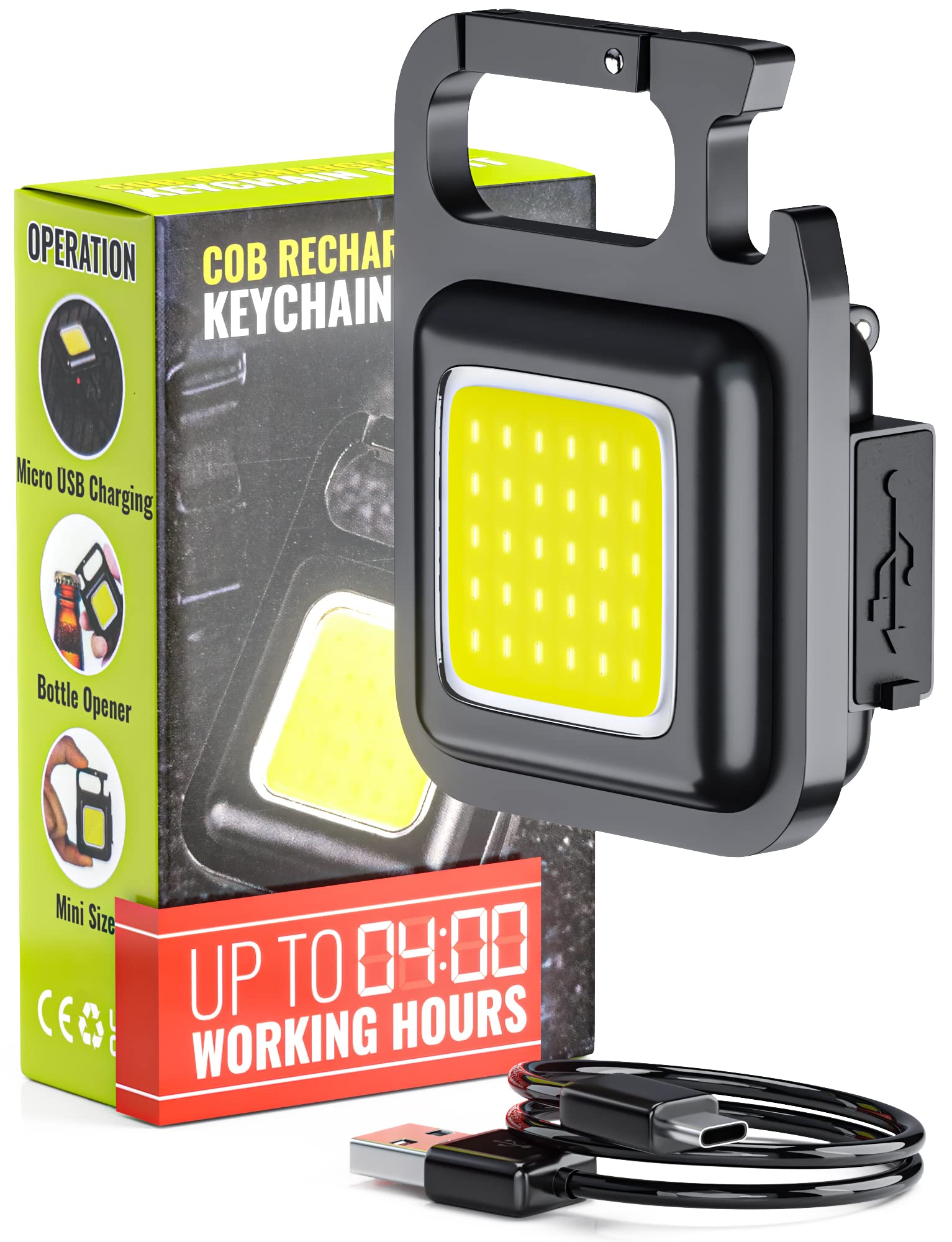 Ubrave Portable Flashlight Keychain [1000Lumens Extra-Bright] Type-C Rechargeable, 4 Light Modes, COB Keychain Work Light, Mini Keychain Flashlight with Foldable Stand and Bottle Opener, 1 in Pack (B0BZ5CSBB8) Amazon Price History, Amazon Price Tracker