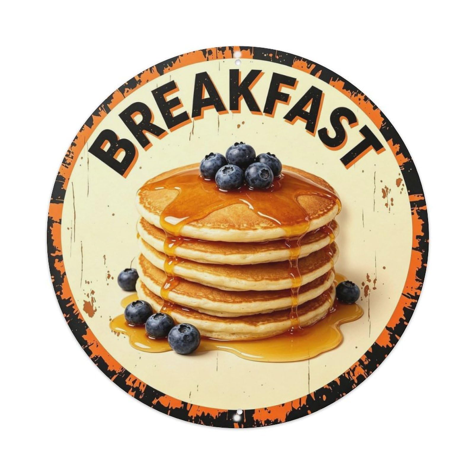 Breakfast Pancake Metal Tin Sign Plaque