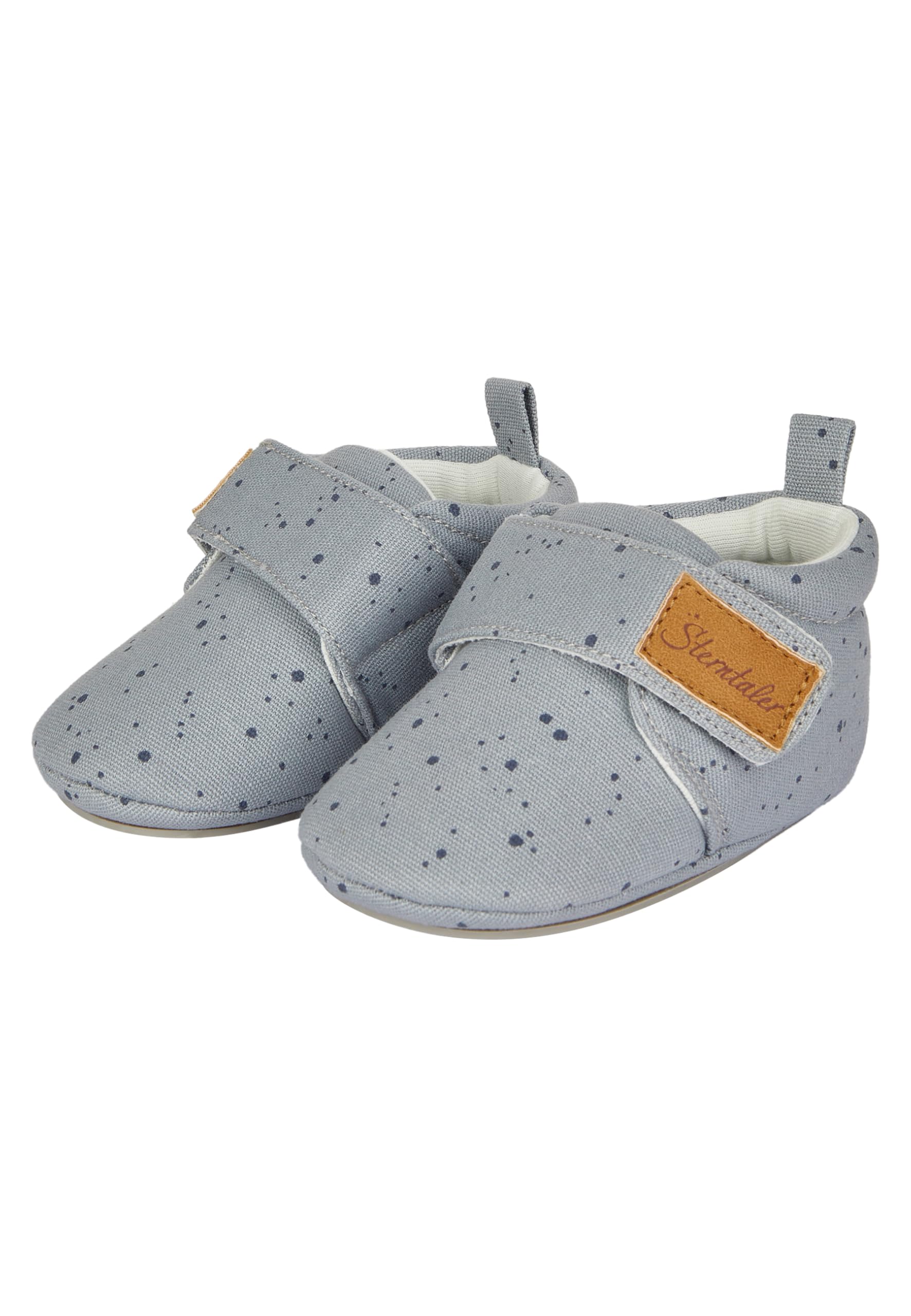 Sterntaler Krabbelschuhe Punkte - Baby Schuhe aus Canvas mit Klettverschluss - Baby und Kleinkind Hausschuh mit rutschfester Sohle - Baby Sneaker Jungen mit Jersey Futter