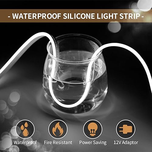 Miniatura 3 de Luces LED de neón flexibles blancas 16.4 pies16.4 ft 12 V CC, impermeable, flexible, luz de neón LED para decoración de interiores y exteriores