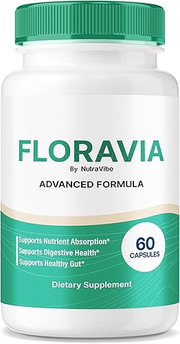 Floravia Cápsulas  Apoyo premium para la salud intestinal y la digestión con ingredientes naturales para el equilibrio digestivo, microbioma y apoyo
