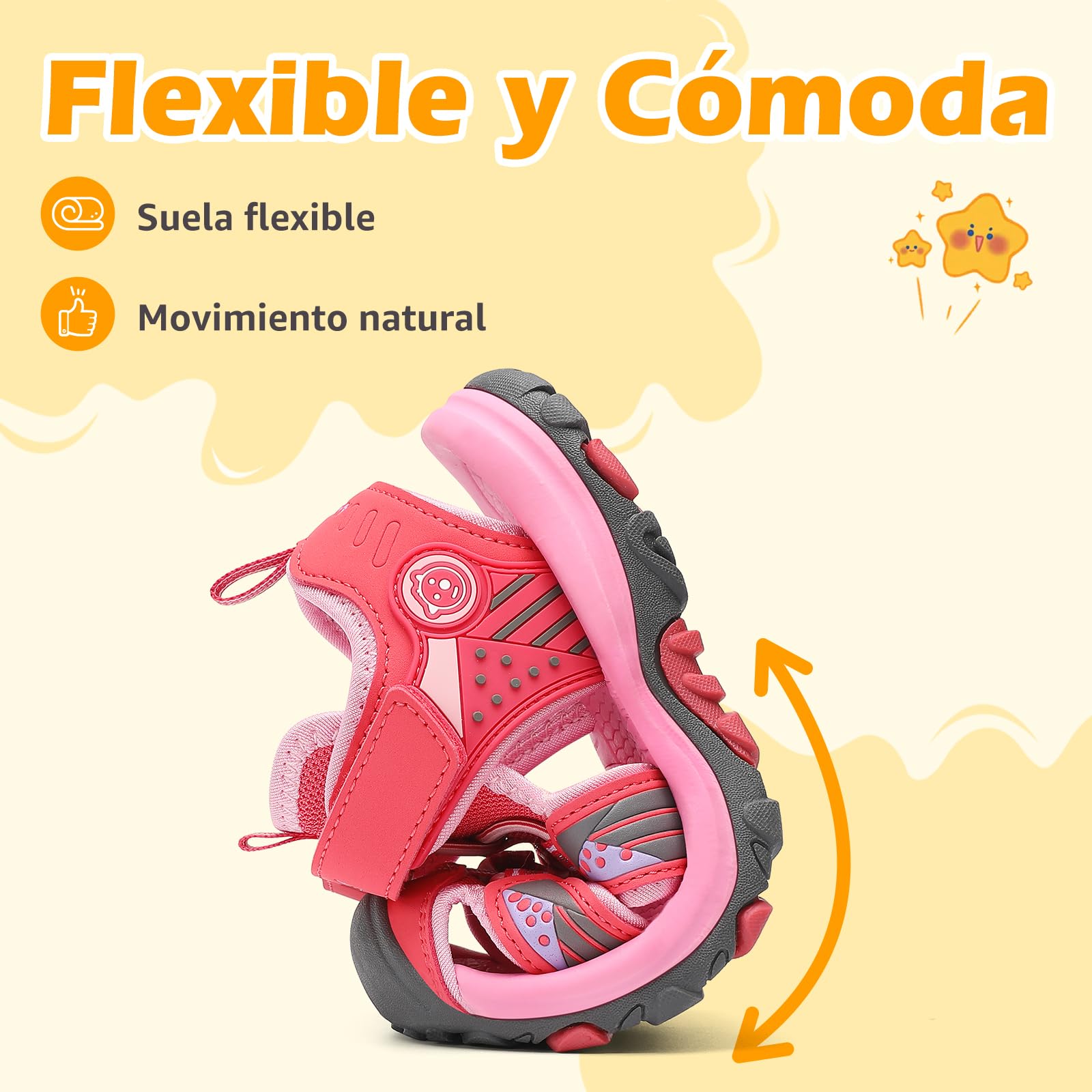 Mishansha Sandalias Niña con Puntera Cerrada Ligeras y Transpirables para el Verano,25-38