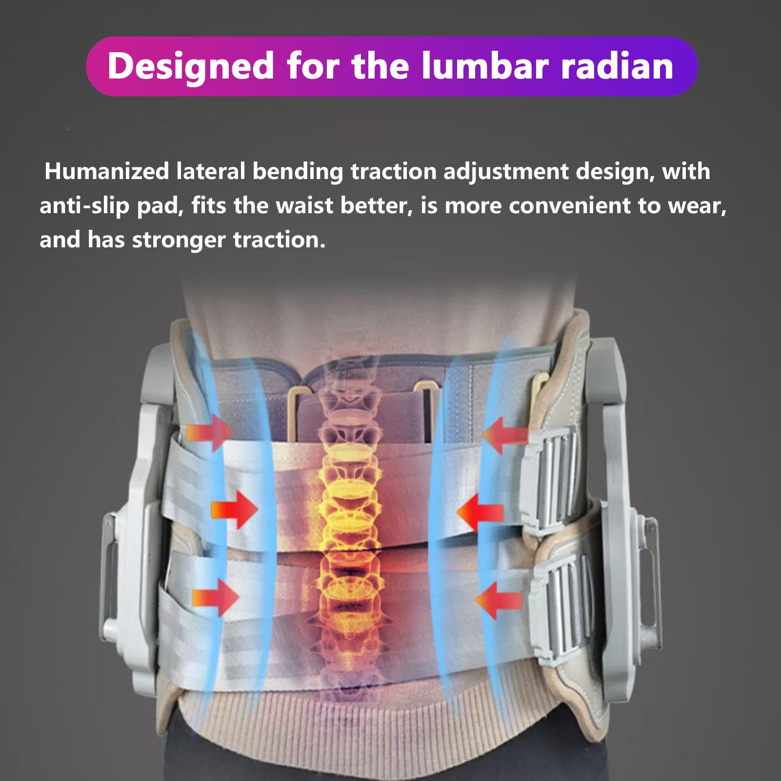 Soportes Lumbares, Dispositivo De Tracción Lumbar, Dispositivo para Aliviar El Dolor De Espalda con Hernia De Disco, Tirantes para Espalda, para Hombres Y Mujeres