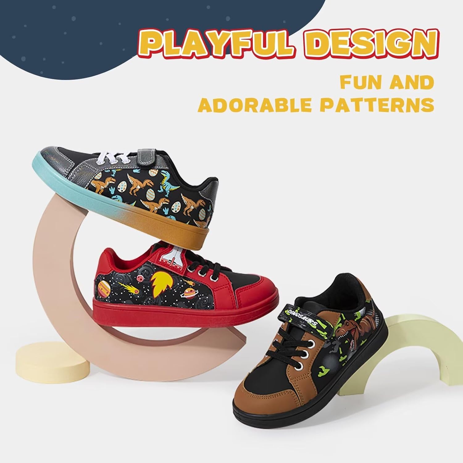 EUXTERPA Kids Sneakers Toddler Shoes Hook-and-Loop image 5