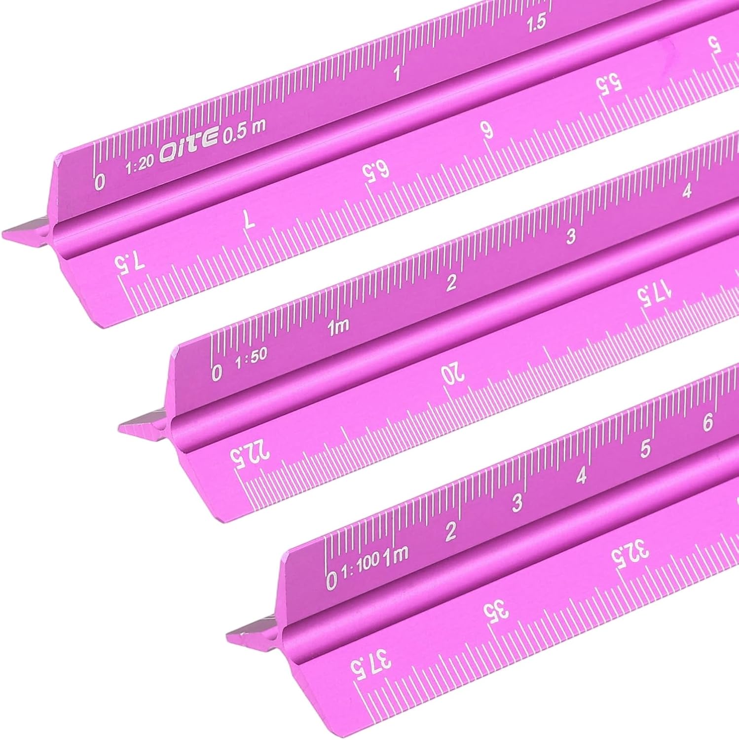 YOKIVE Metric Engineer Scale Ruler, (13 Inch, Rose Red)