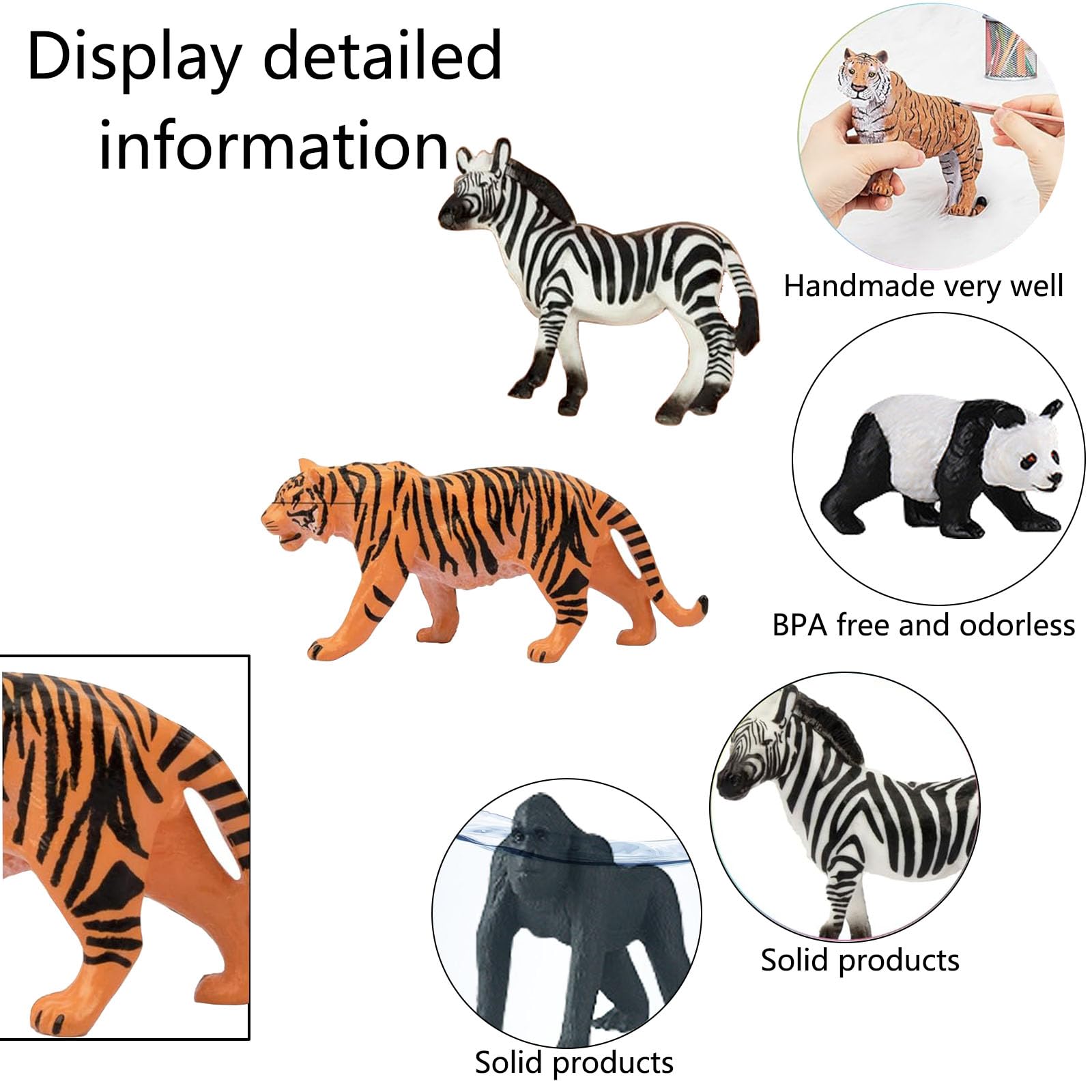 PLULON 21-teiliges Safari-Tier-Figuren-Set – Realistische Waldtiere Aus Kunststoff, Für Spiel & Deko