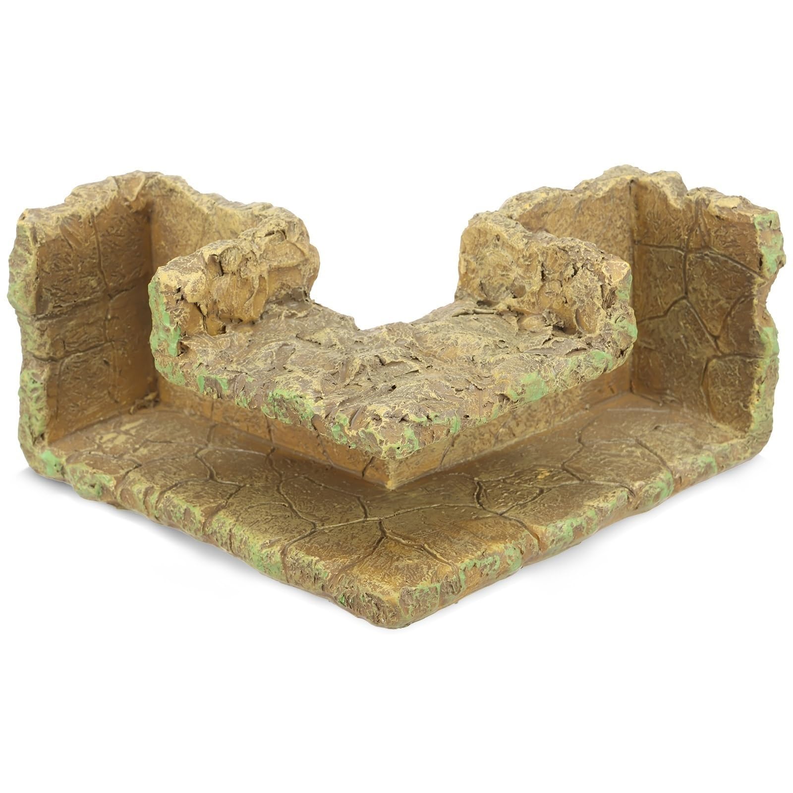 QuxetlRyz Aquarium Tunnel Decoration Aquarium Corner Hideaway Tunnel Right-Angle Shelter Breeding Cave Shrimp Fish Hiding House Bottom Decor Ornament for Aquatic(Yellow)