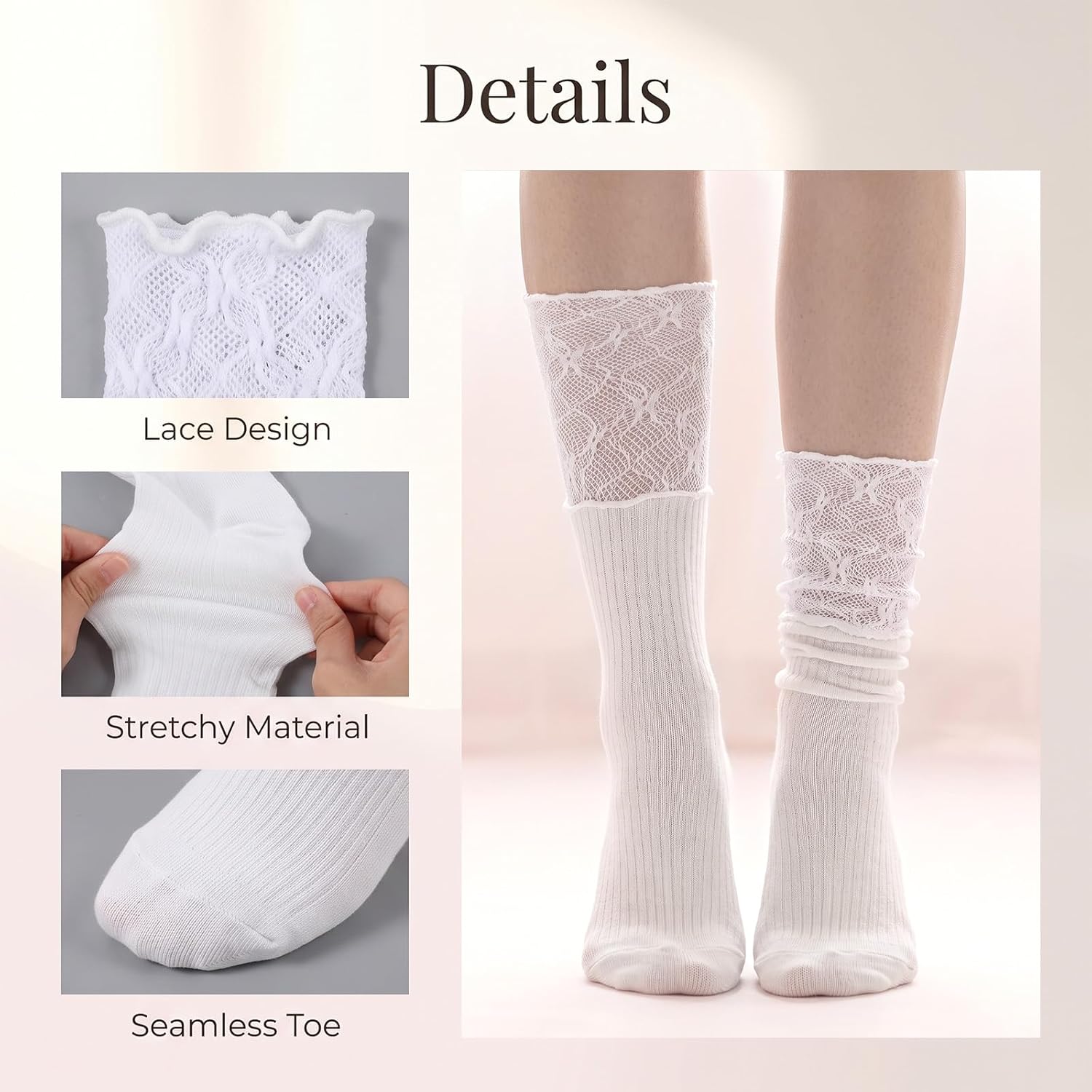 Knee High Lace Boot Socks Cute Long Y2K Stockings Boot Socks