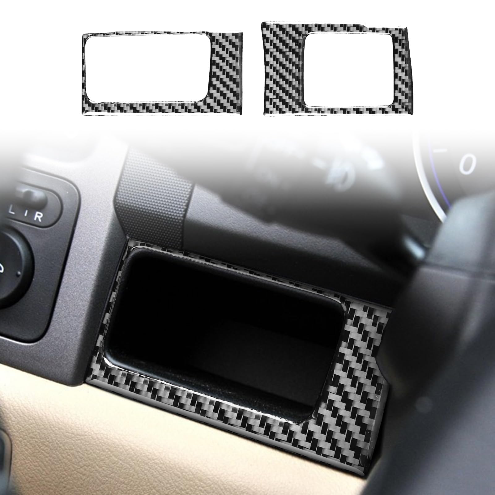 Real Premium Carbon Fiber Compatible with Honda CRV 2007 2008 2009 2010 2011 Accessories Car Center Card Box Panel Cover Sticker Decal Interior Trim