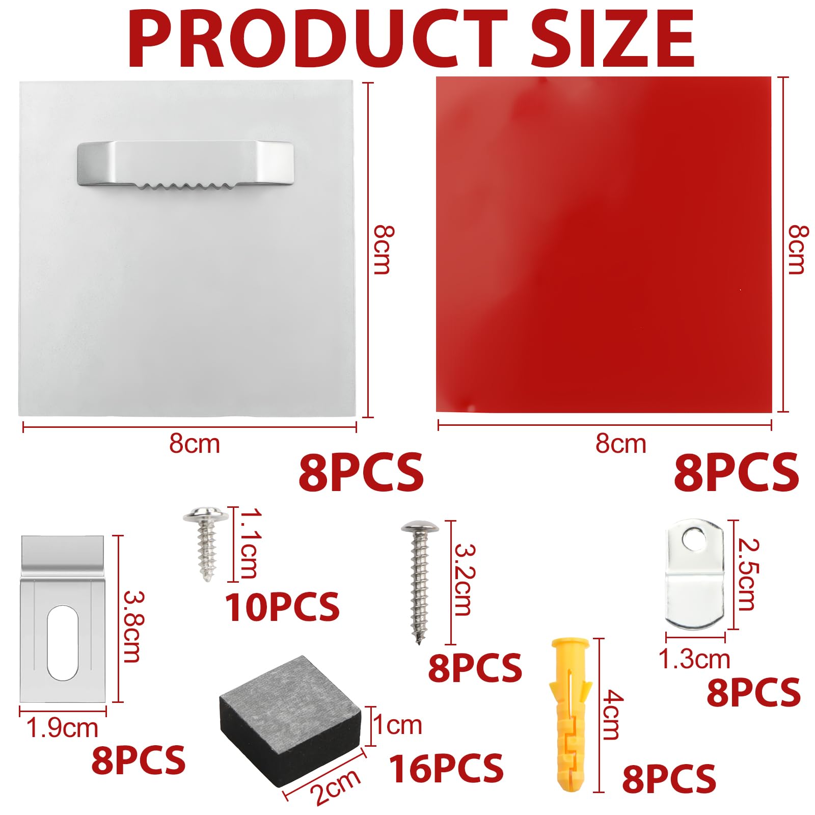 8 Piezas Soporte Espejo pared Adhesivo Capacidad de Carga 5KG Colgador de Cuadros Superpesado Colgador Cuadros para Colgar Fotografías Espejos Paneles de Aluminio-plástico Paneles Decorativos
