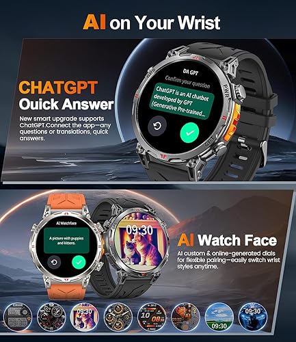 Miniatura 9 de Relojes inteligentes militares para hombres GPS, pantalla AMOLED de 1.56 pulgadas, llamada Bluetooth, reloj inteligente para teléfonos Android