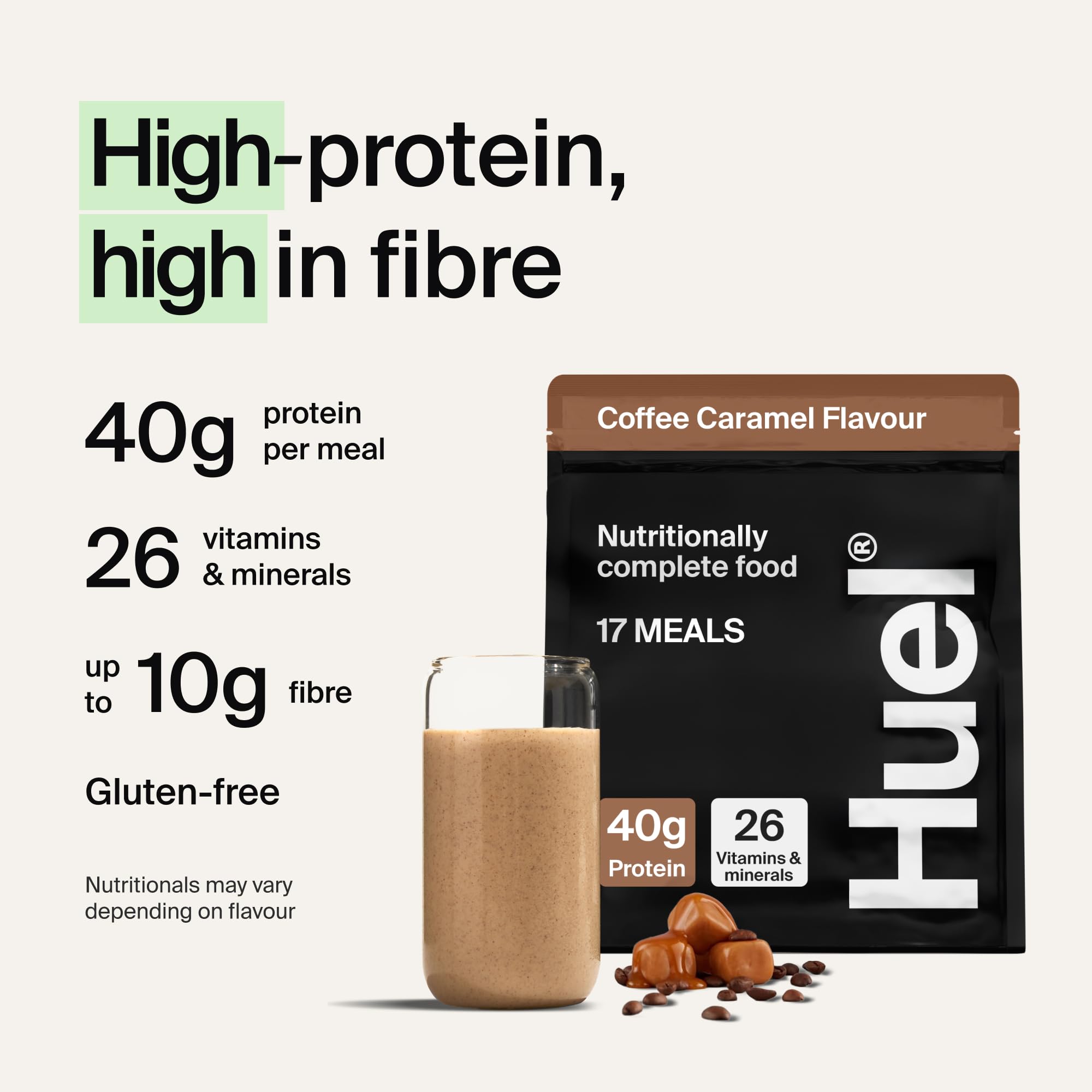 HUEL Black Edition Kawa z karmelem posiłek wysokobiałkowy +miarka gratis
