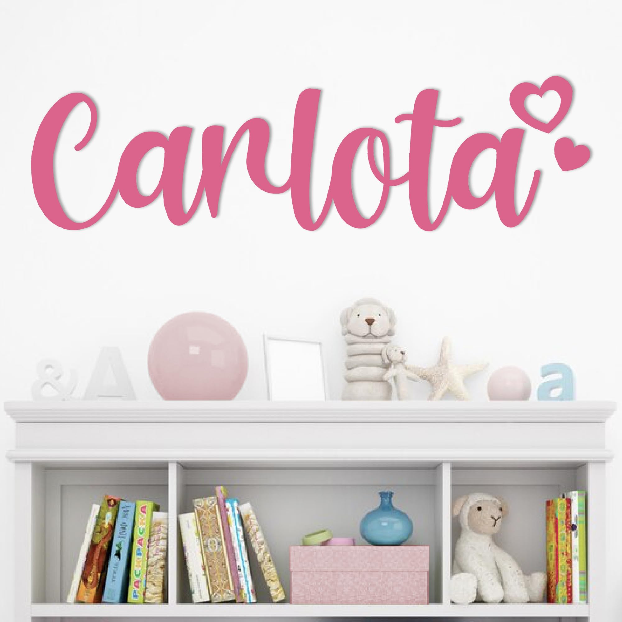 Nombres de madera personalizados decoración pared de 45 | 60 | 80 cm de ancho para regalos personalizados, bodas, comuniones, decoración puertas infantil (Nombres 45cm ancho)