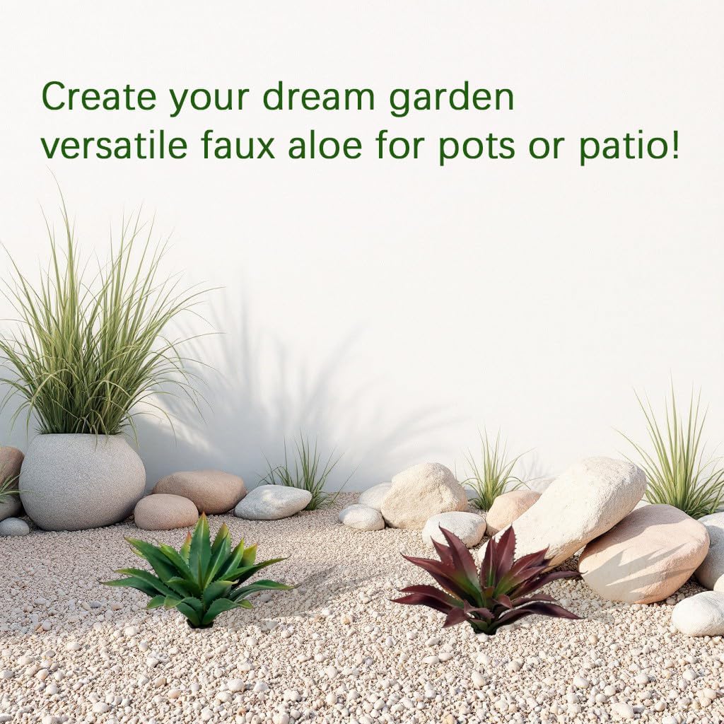12.5 Inch Artificial Aloe Plant - Large Faux Succulents (Unpotted), Realistic Fake Plants for Home Decor Indoor Outdoor (Green) - Image 5