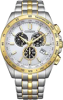 [CITIZEN] 腕時計 CITIZEN COLLECTION (防水/電波時計/クロノグラフ) CB5874-65A 光発電エコ・ドライブ サファイアガラス メンズ ビジネス アナログ 秒針 日付 シルバー ホワイト ゴールド 金 白 電波ソーラー